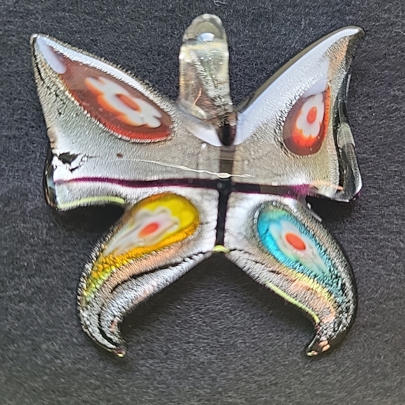 Dichroic Glass Butterfly Pendant - Picture 1 of 4